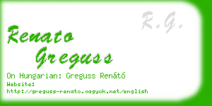 renato greguss business card