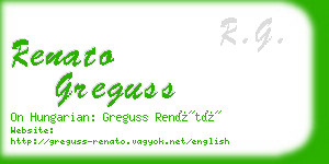 renato greguss business card